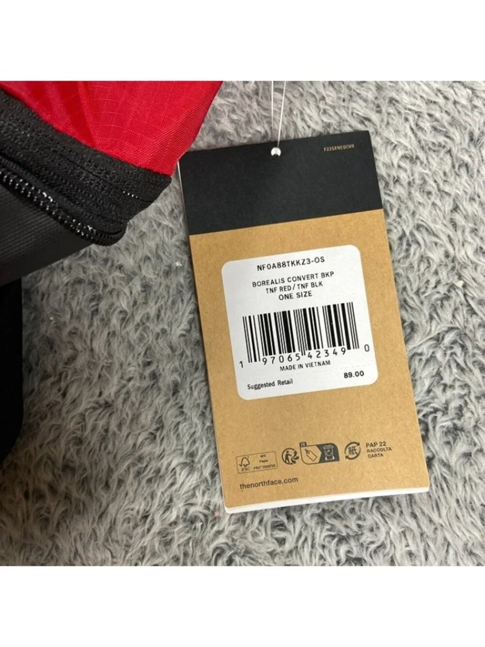 The North Face Borealis Convertible Backpack Fanny Pack Red Black One Size